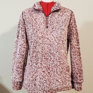 “Weatherproof Vintage” Pink Sherpa Pullover – S